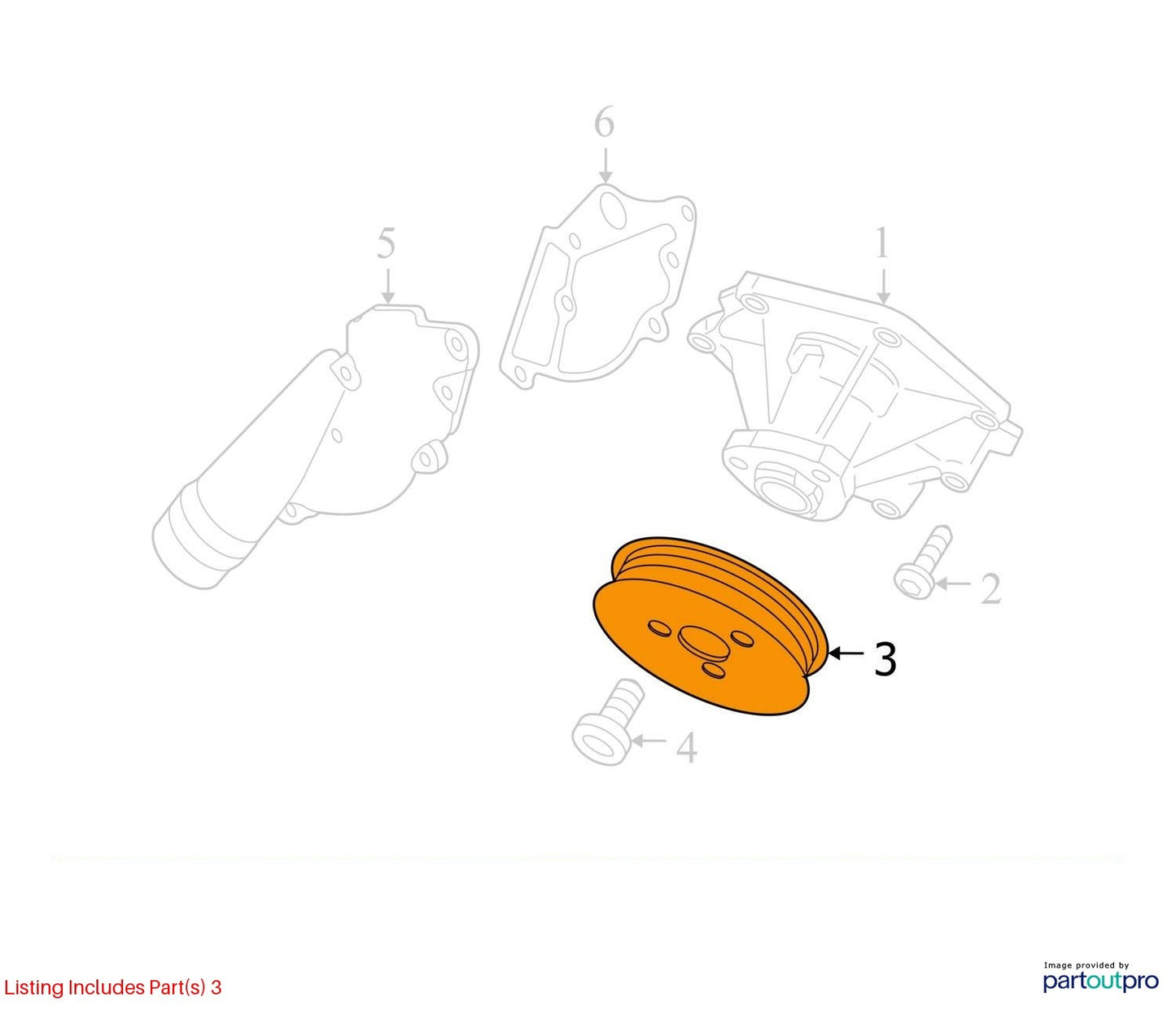 2013-2015 Audi S4 Coolant Water Pump Pulley 06E121031D