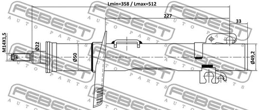 FEBEST VAG Shock Absorber 23110-004F
