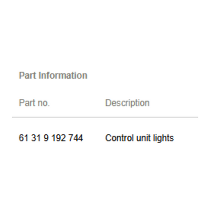 2013 BMW 520i Headlight / Light Control Switch Used OEM 61319192744
