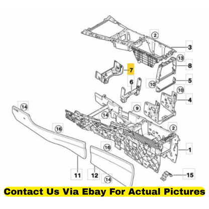 2012 BMW X6 Centre Console Front Bracket Used OEM 51166954951