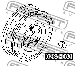FEBEST 2009-2013 Nissan 370Z Wheel Nut 0285-003