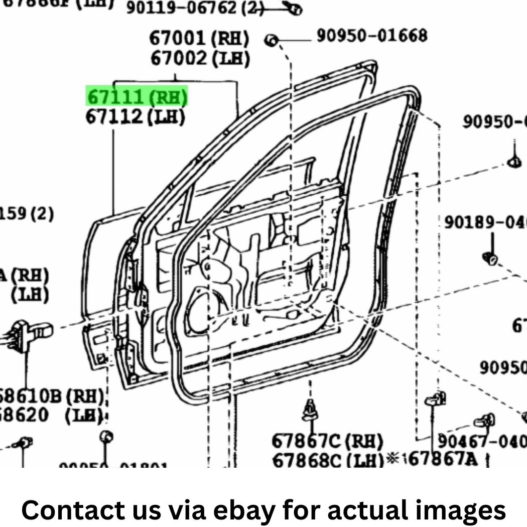 2002 Lexus LS430 Front Left (Driver) Outer Door Shell Used OEM 6711250030