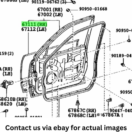 2002 Lexus LS430 Front Left (Driver) Outer Door Shell Used OEM 6711250030