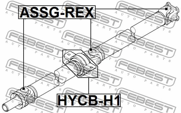 Hyundai Starex H1 Center Drive Shaft Bearing FEBEST HYCB-H1 49100-4H000