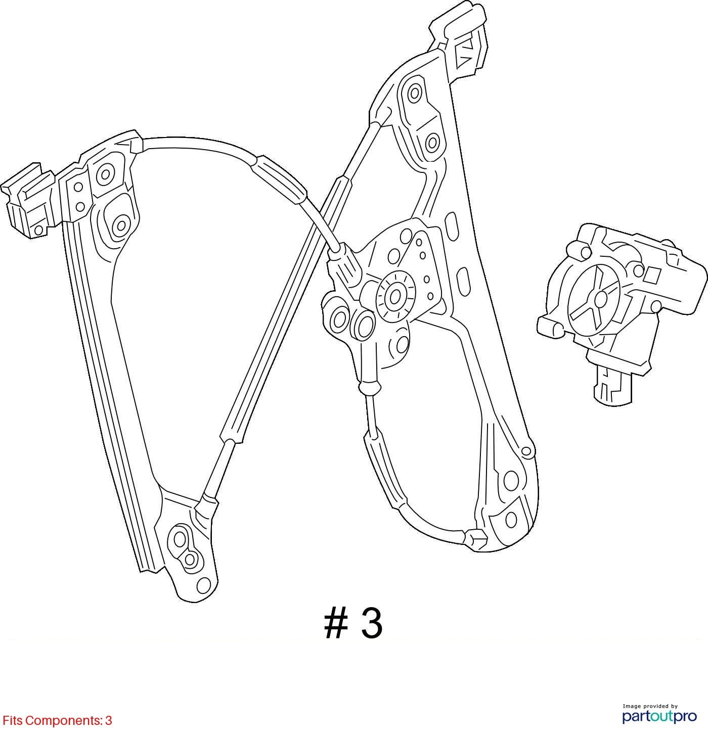 2018 Cadillac CTS Front Side Window Regulator Left Used OEM 23189478