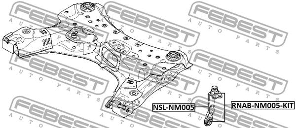 FEBEST 2008-2010 Renault Megane Front Subframe Mounting Link NSL-NM005