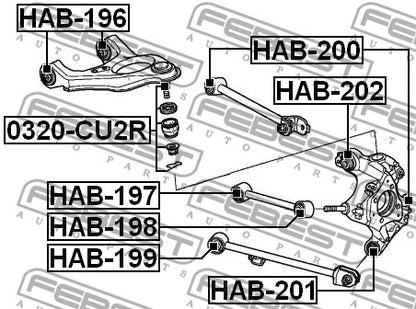 FEBEST 1998-2003 Honda Accord Mounting Control/Trailing Arm HAB-200