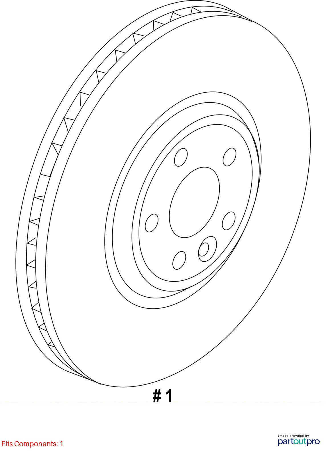 2018 Jaguar F‑Pace Brake Disc Kit Used OEM T4A2342