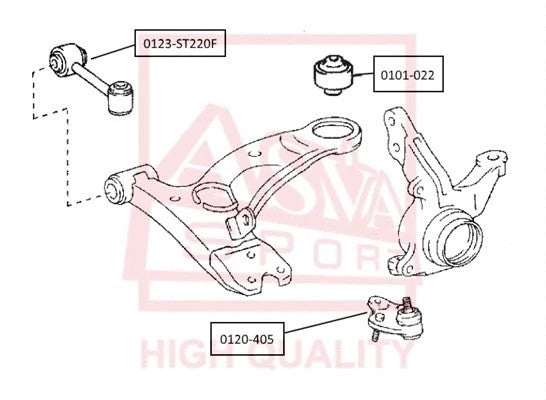 Febest 2008-2014 Toyota Matrix Ball Joint Front Lower Arm 0120-405