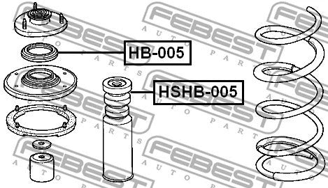 FEBEST 2001-2006 Acura MDX Front Shock Absorber Bearing HB-005