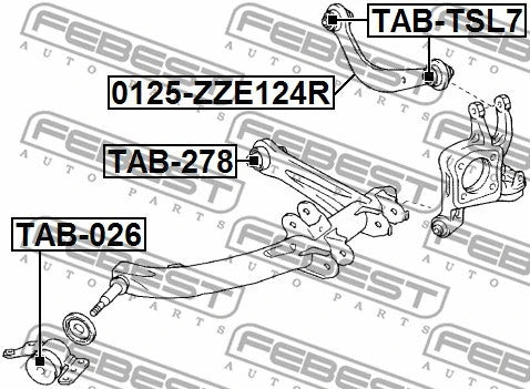 FEBEST 1999-2005 Toyota Celica Rear Arm Bushing TAB-278