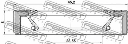 FEBEST 1995-2005 Lexus IS300 Shaft Seal Drive Shaft 95GAY-30450808X