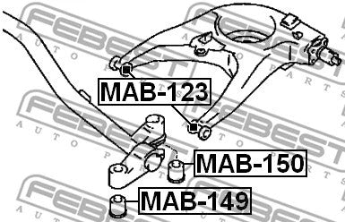 FEBEST 1992 Mitsubishi Expo Rear Crossmember Bushing MAB-150