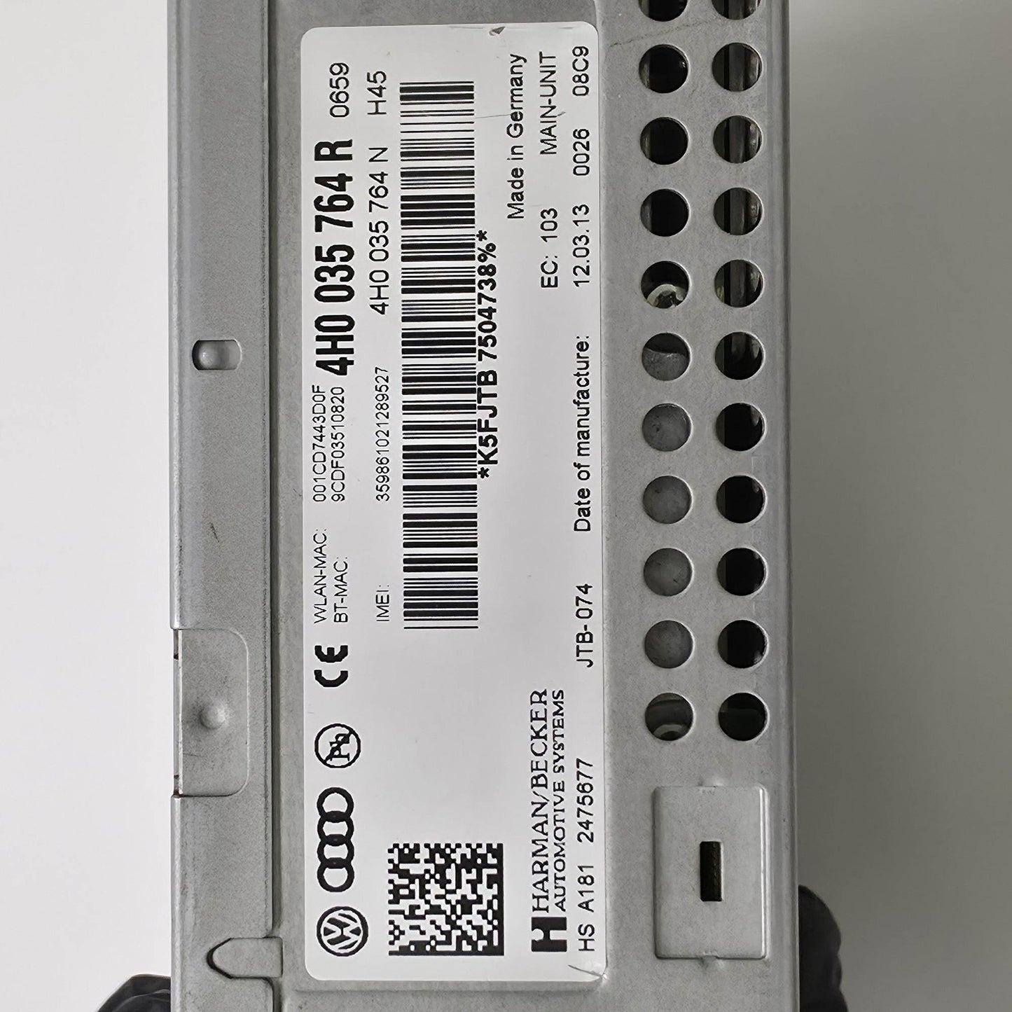 2011-2021 Audi A8 Control Unit For Information Electronics MMI 3G+ 4H0035764R