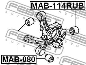 FEBEST 2002-2017 Mitsubishi Lancer Rear Knuckle Bushing MAB-114RUB