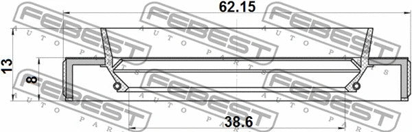 FEBEST 2005-15 Suzuki Drive Shaft Oil Seal 38.6x62.15x8x13 95HBY-40620813C