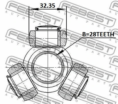 FEBEST 2018 Renault Captur Tripod Joint 0716-RS415