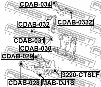 FEBEST 2010-2016 Cadillac SRX Rear Transverse Rod Bushing CDAB-034