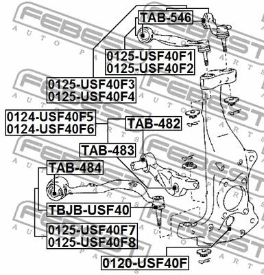 FEBEST 2007-2012 Lexus LS460 Control Arm/Trailing Arm Bush TAB-484