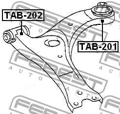 FEBEST 2005-2010 Scion tC Rear Bushing Front Control Arm TAB-201