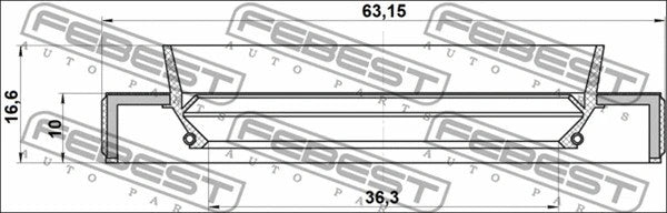 FEBEST 2006-2013 Lexus IS250 Drive Shaft Oil Seal 38x63x10x16.6 95HBY-38631017C