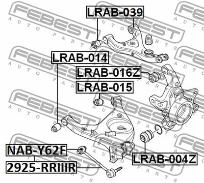 FEBEST 2002-2012 Land Rover Range Rover Rear Knuckle Bushing LRAB-016Z