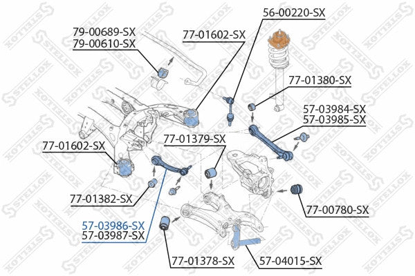 STELLOX 2000-18 BMW X5 Rear Left Upper Forward Control Arm 33324046917