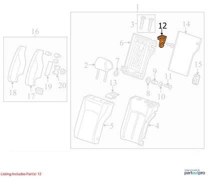 2018 Cadillac CTS Rear Seat Back Latch Left Used OEM 13315775
