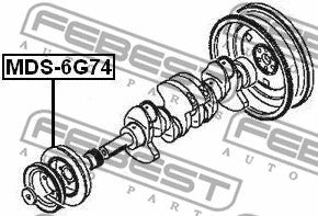FEBEST 1990-2003 Mitsubishi Montero Crankshaft Pulley 6G74 MDS-6G74