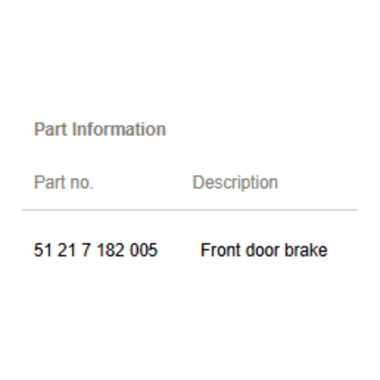 2013 BMW 520i F10 Front Left Door Brake Used OEM 51217182005