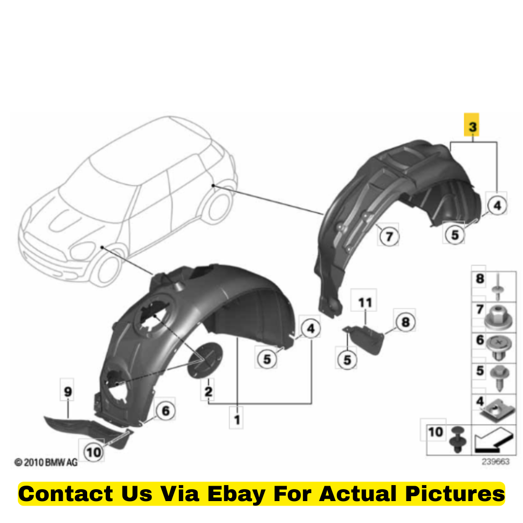 2012 Mini Cooper Countryman Rear Wheel Housing Covers L+R OEM