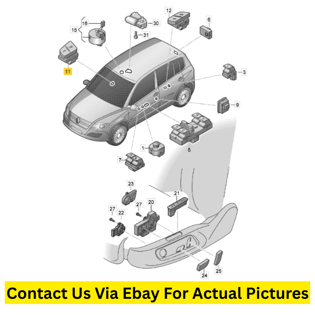 2017 Volkswagen Tiguan Window & Central Locking Switch Set Used OEM 1K4959857C