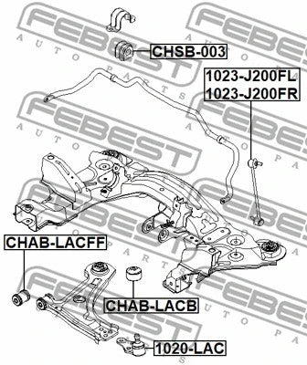 FEBEST General Motors Front Right Stabilizer Link 1023-J200FR