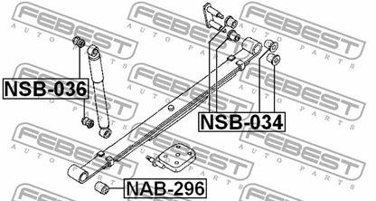 FEBEST NISSAN REAR LEAF SPRING BUSHING REAR - NSB-034
