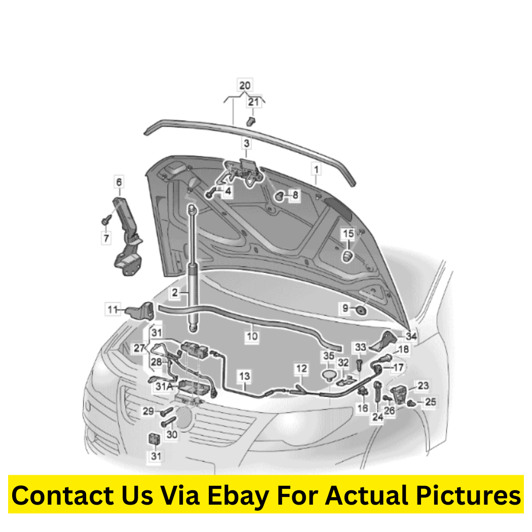 2012 Volkswagen CC Hood (Bonnet) Release & Latch Set Used OEM 3C1823509H