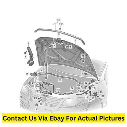2012 Volkswagen CC Hood (Bonnet) Release & Latch Set Used OEM 3C1823509H
