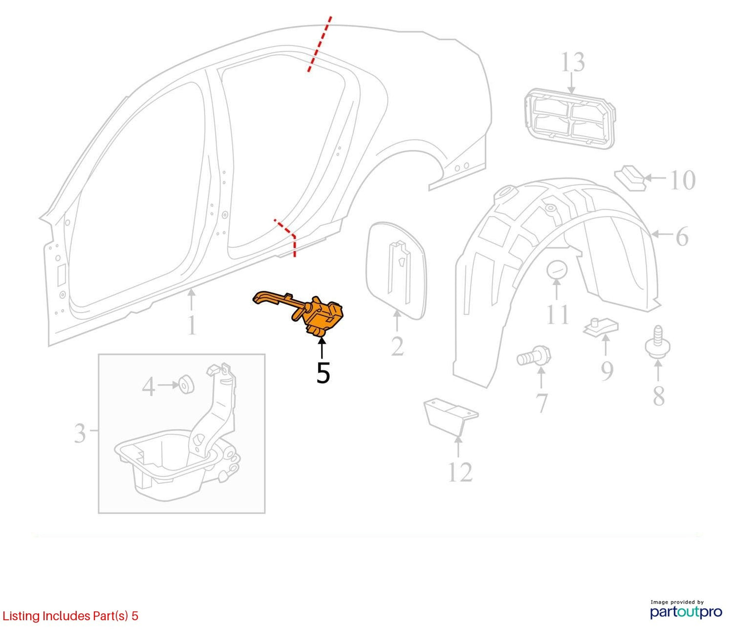 2018 Cadillac CTS Fuel Tank Filler Door Lock Actuator Used OEM 20964344