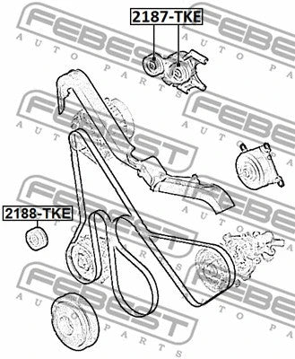 FEBEST 2012 Ford Ranger Tensioner Pulley 2187-TKE