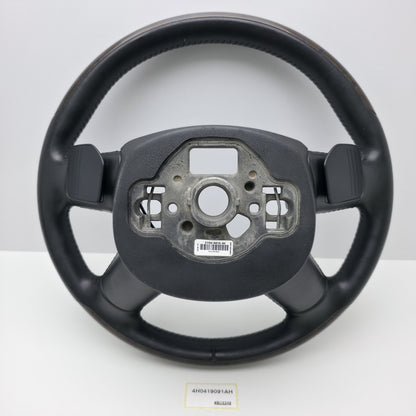 2014-2017 Audi A8 4H Leather Wood Steering Wheel with Shift Paddles 4H0419091AH