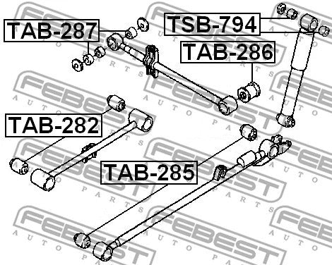 FEBEST TOYOTA, DAIHATSU REAR TRAILING ROD BUSHING - TAB-282