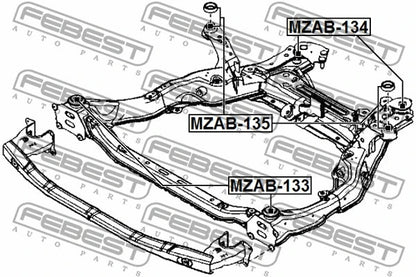 FEBEST 2007-2013 Mazda 6 Suspension Subframe Bushing MZAB-134