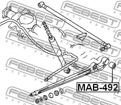 FEBEST 1991-2004 Mitsubishi Montero Rear Trailing Arm Bushing MAB-492