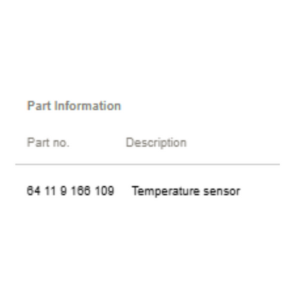 BMW Temperature Sensor / Cabin Air Sensor OEM 64119166109