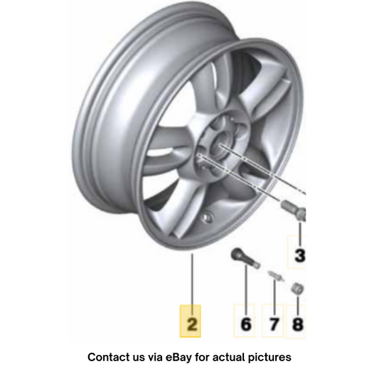 2012 Mini Cooper Alloy Rim 15″ “5-Star Twin Spoke R118” OEM 36116791930