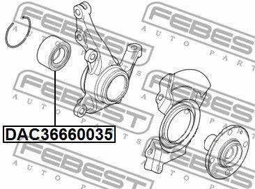 FEBEST HYUNDAI Front Wheel Bearing DAC36660035