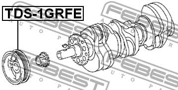 FEBEST 2002-2021 Toyota 4Runner Crankshaft Pulley 1GRFE TDS-1GRFE