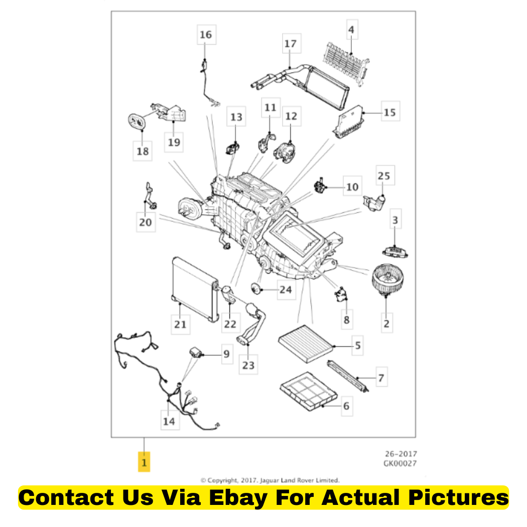 2018 Jaguar F-Pace Evaporator & Blower Assembly Used OEM T2H36122