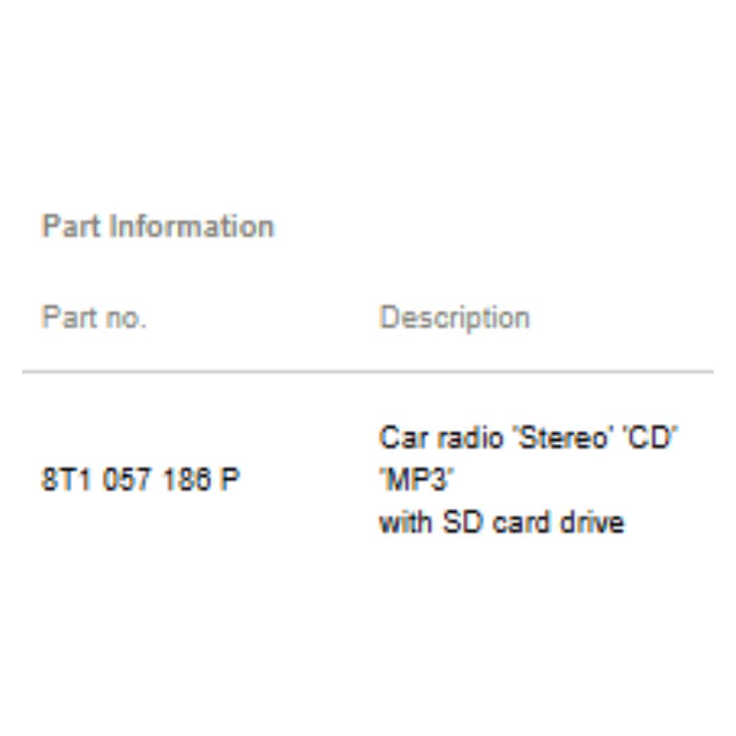 2009–2015 Audi A4 Car Radio Stereo CD MP3 SD Drive Used OEM 8T1057186P