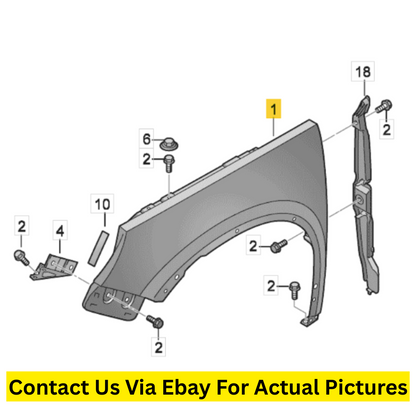 2017 Volkswagen Tiguan Front Wing (Fender) Left Driver Side Used OEM 5N0821105A