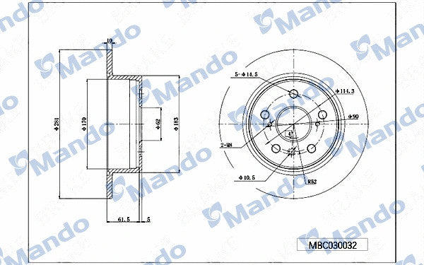 MANDO 2006 Toyota Camry Brake Disc MBC030032